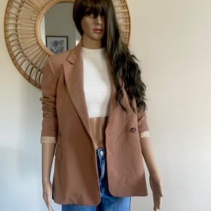 Topshop Camel Double Breasted Blazer
